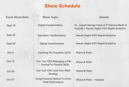 Digital Analytica live training Show Schedule